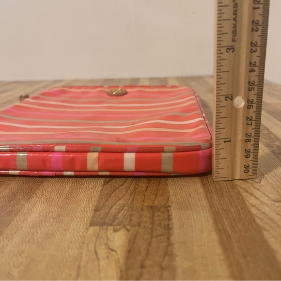 Tory Burch Orange/multicolor Vinyl Ipad Tablet Case Gold Logo - Picture 6 of 6